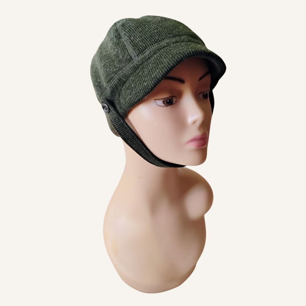 OR Outdoor Research Flurry Radar Brim Cap Women S/M Green Wool Blend Beanie Hat